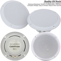Loops Bathroom Bluetooth Ceiling Speaker Kit Wireless Amp & 2x 80W Moisture Resistant