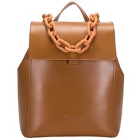Claudia Canova Women's Sophia Chain Flapover Backpack in Tan