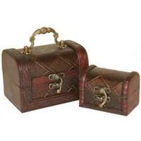 KDMD Set of 2 Diamond Chests in Brown