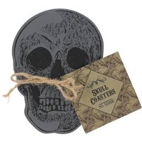 KDMD Set Of 4 Skull Coasters in Grey