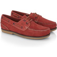 CATESBY ENGLAND Women's Pippaa Premium Leather Boat Shoes in Red | Size: 6