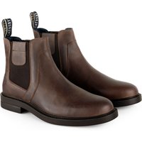 CATESBY ENGLAND Men's Oliver Leather Casual Chelsea Boots in Dark Brown | Size: 8