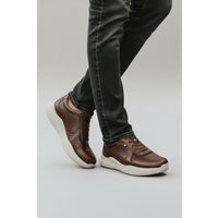 CATESBY ENGLAND Men's Hampton Nubuck Leather Casual Trainers in Dark Brown | Size: 9