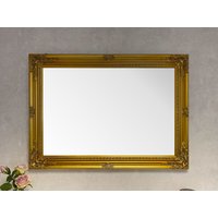 Downton Interiors Large Antique Gold Wood Frame Wall Mirror 90cm x 65cm
