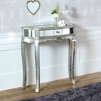 Melody Maison Half Moon Mirrored Console Table - Tiffany Range in Silver