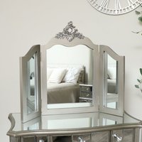 Melody Maison Ornate Triple Dressing Table Mirror - Tiffany Range in Silver
