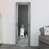 Melody Maison Tall Silver Mirror With Bevelled Glass 47cm X 142cm in Metallic Silver | Size: 47 cm X 142 cm
