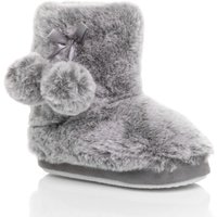 Pom Pom Fluffy Ankle Boot Bootie Slippers 12 13