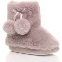 Pom Pom Fluffy Ankle Boot Bootie Slippers 12 13