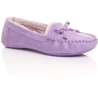 AJVANI Women's Flat Heel Boat Shoes Moccasins Slippers in Lilac | Size: 4