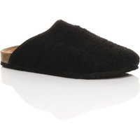 AJVANI Men's Flat Heel Footbed Grip Sole House Shoes Slippers in Black | Size: 10