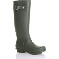 AJVANI Women's Low Heel Wellington Boots Wellies in Khaki | Size: 4
