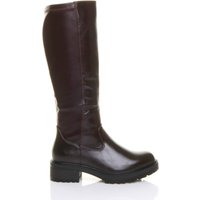 Chunky Sole Zip Stretchy Elastic Riding Calf Boots