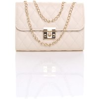 AJVANI Women's Shoulder Handheld Cross Body Clutch Quilted Bag in Beige