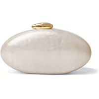 AJVANI Women's Evening Acrylic Wedding Bridal Prom Party Clutch Marble Effect Bag in Ivory