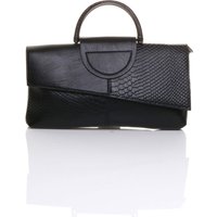 AJVANI Women's Snake Smart Casual Shoulder Strap Envelope Bag in Black