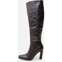 Public Desire Women's Acquilla Black Knee High Flared Heel Boots | Size: 7