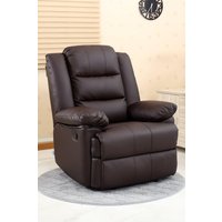 Leather Recliner Chair Brown