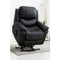 More4Homes Madison Dual Motor Electric Rise Recliner Bonded Leather Lift Chair in Black