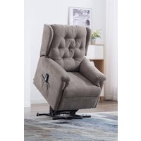 More4Homes Barnsley Fabric Electric Dual Motor Rise Recliner Mobility Armchair in Brown