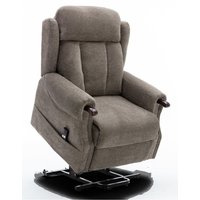 More4Homes Halton Fabric Heavy Duty Single Motor Rise Recliner Lift Mobility Chair in Brown