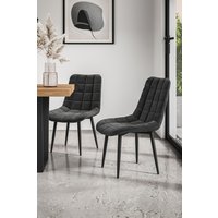 More4Homes Set of 8 Nova Modern Velvet Dining Chair Padded Seat Metal Legs in Black