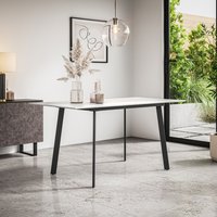 More4Homes Haydon Extending Dining Table 4-6 Seater w Black Legs in White