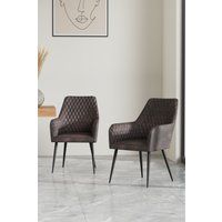 More4Homes Set Of 6 Ella Technology Fabric Dining Chair in Brown