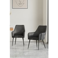 More4Homes Set Of 6 Ella Technology Fabric Dining Chair in Grey