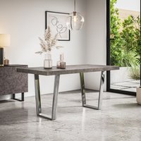 More4Homes Aria 4-6 Seater Dining Table w Chrome Legs in Grey