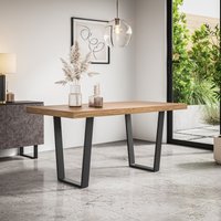 More4Homes Aria 4-6 Seater Dining Table w Black Legs in Light Oak