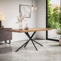 More4Homes Donni 4-6 Seater Dining Table w Black Legs in Light Oak