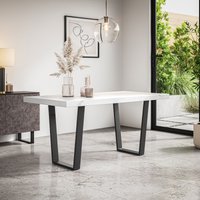 More4Homes Aria 4-6 Seater Dining Table w Black Legs in White