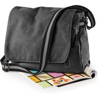 Quadra Men's Vintage Canvas Despatch Bag - 14 Litres in Dark Grey