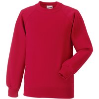 Jerzees Schoolwear Jerzees Schoolgear Raglan Sleeve Sweatshirt in Red | Size: 5-6 Years