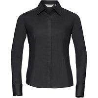 Russell Women's Collection Long Sleeve Poly-Cotton Easy Care Fitted Poplin Shirt in Black | Size: 3XL