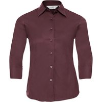 Russell Women's Collection 3 4 Sleeve Easy Care Fitted Shirt in Maroon | Size: XS