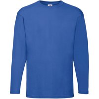 Fruit of the Loom Men's Valueweight Crew Neck Long Sleeve T-Shirt in Royal | Size: Large