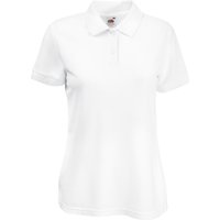 Fruit of the Loom Women's Lady Fit Short-Sleeved Polo Shirt in White | Size: Large