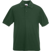 Fruit of the Loom Pique Short-Sleeved Polo Shirt in Bottle Green | Size: 7-8 Years