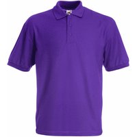 Fruit of the Loom Pique Short-Sleeved Polo Shirt in Purple | Size: 12-13 Years