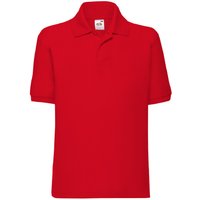 Fruit of the Loom Pique Short-Sleeved Polo Shirt in Red | Size: 12-13 Years