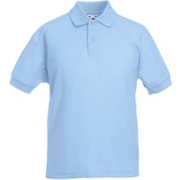 Fruit of the Loom Pique Short-Sleeved Polo Shirt in Blue | Size: 5-6 Years