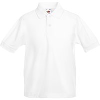 Fruit of the Loom Pique Short-Sleeved Polo Shirt in White | Size: 12-13 Years