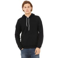 Bella + Canvas Women's Pullover Polycotton Fleece Hooded Sweatshirt Hoodie in Black | Size: 2XL