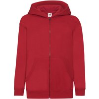 Fruit of the Loom Hooded Sweatshirt Jacket in Red | Size: 12-13 Years