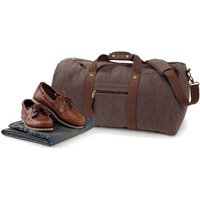 Quadra Men's Vintage Canvas Holdall Duffle Bag - 45 Litres in Brown