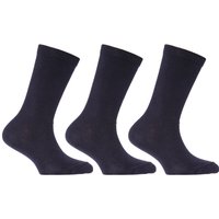 Universal Textiles Plain Cotton Rich School Socks (Pack Of 3) in Navy | Size: 6-8.5