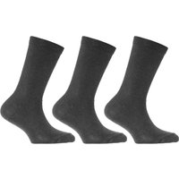Universal Textiles Plain Cotton Rich School Socks (Pack Of 3) in Grey | Size: 9-12