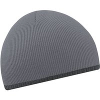 Beechfield Two-Tone Knitted Winter Beanie Hat in Grey